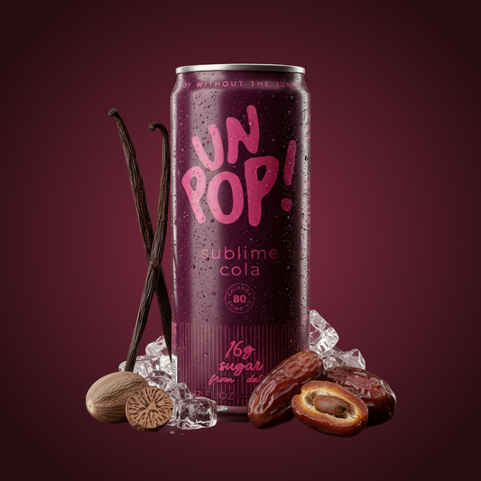 unPop! Sublime Cola - 12 pack (12 x 12oz), Organic Date-Sweetened Soda, No Artificial Sweeteners, Full Fizz